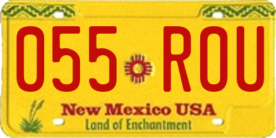 NM license plate 055ROU