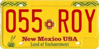 NM license plate 055ROY