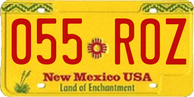 NM license plate 055ROZ