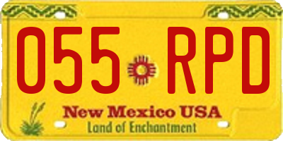 NM license plate 055RPD