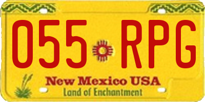 NM license plate 055RPG