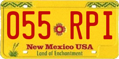 NM license plate 055RPI