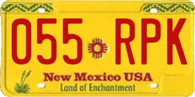 NM license plate 055RPK