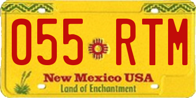NM license plate 055RTM