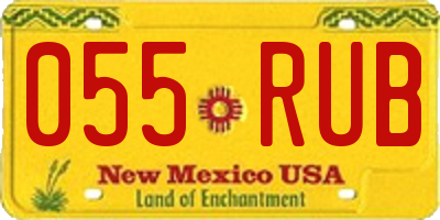 NM license plate 055RUB