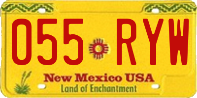 NM license plate 055RYW