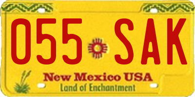 NM license plate 055SAK