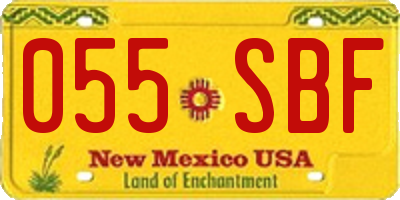 NM license plate 055SBF
