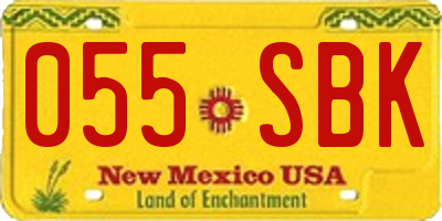 NM license plate 055SBK