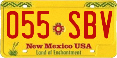 NM license plate 055SBV