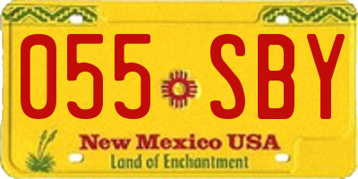 NM license plate 055SBY
