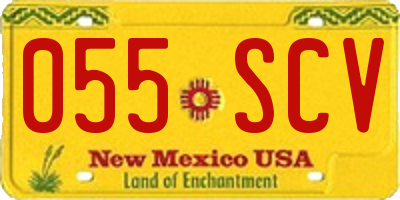 NM license plate 055SCV