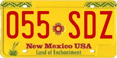 NM license plate 055SDZ