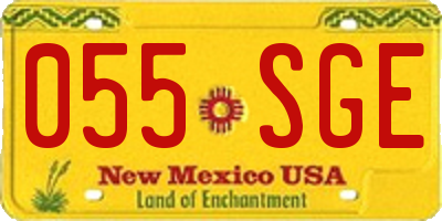 NM license plate 055SGE