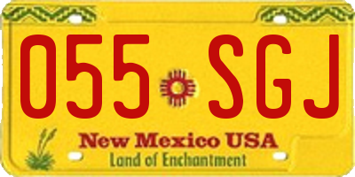 NM license plate 055SGJ