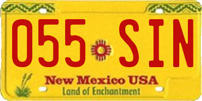 NM license plate 055SIN