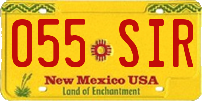 NM license plate 055SIR