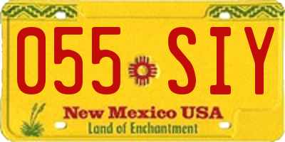 NM license plate 055SIY