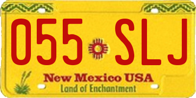NM license plate 055SLJ