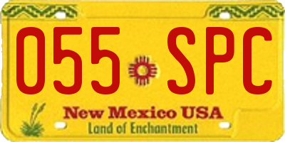 NM license plate 055SPC