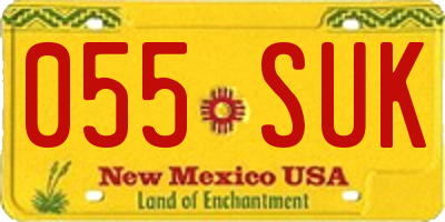 NM license plate 055SUK