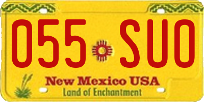 NM license plate 055SUO