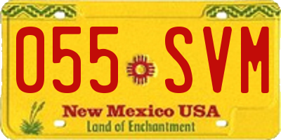 NM license plate 055SVM