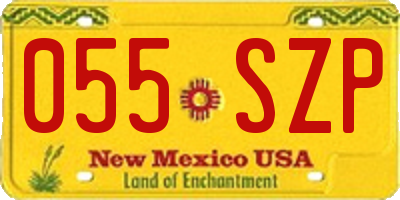NM license plate 055SZP