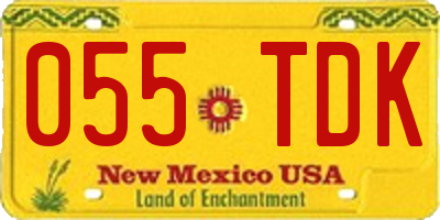 NM license plate 055TDK