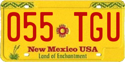 NM license plate 055TGU