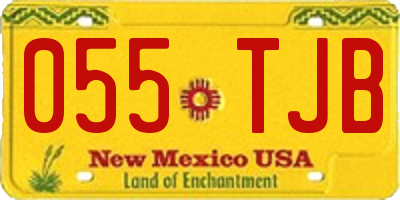 NM license plate 055TJB