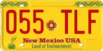NM license plate 055TLF