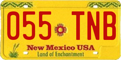 NM license plate 055TNB