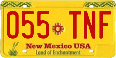 NM license plate 055TNF