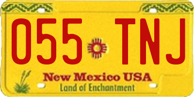 NM license plate 055TNJ