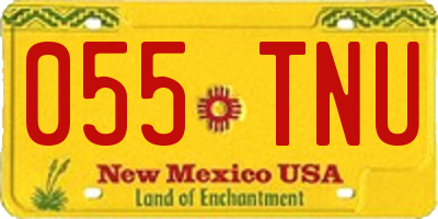 NM license plate 055TNU