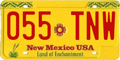 NM license plate 055TNW