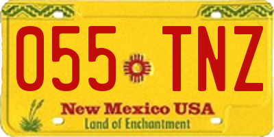 NM license plate 055TNZ