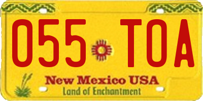 NM license plate 055TOA