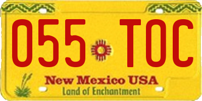 NM license plate 055TOC
