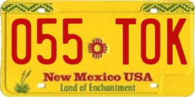 NM license plate 055TOK