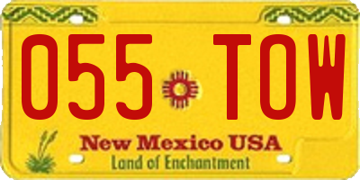 NM license plate 055TOW