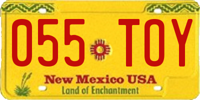 NM license plate 055TOY