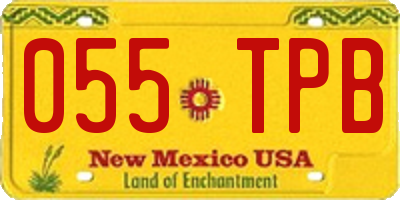 NM license plate 055TPB
