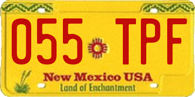 NM license plate 055TPF