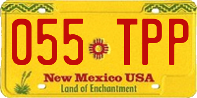 NM license plate 055TPP