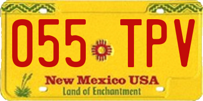 NM license plate 055TPV