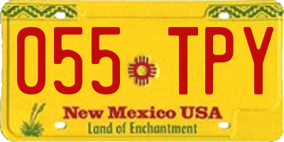 NM license plate 055TPY