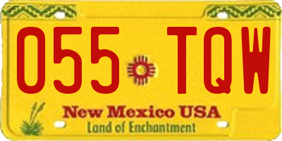 NM license plate 055TQW