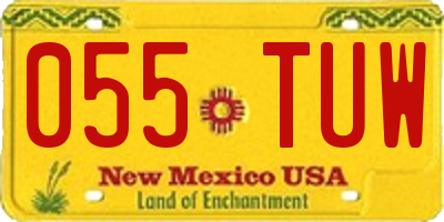 NM license plate 055TUW